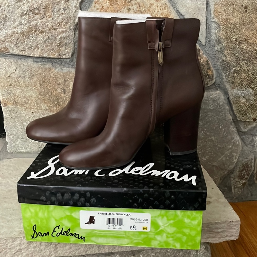 Sam Edelman Brown leather Fairfield bootie |size 8.5. Never Worn